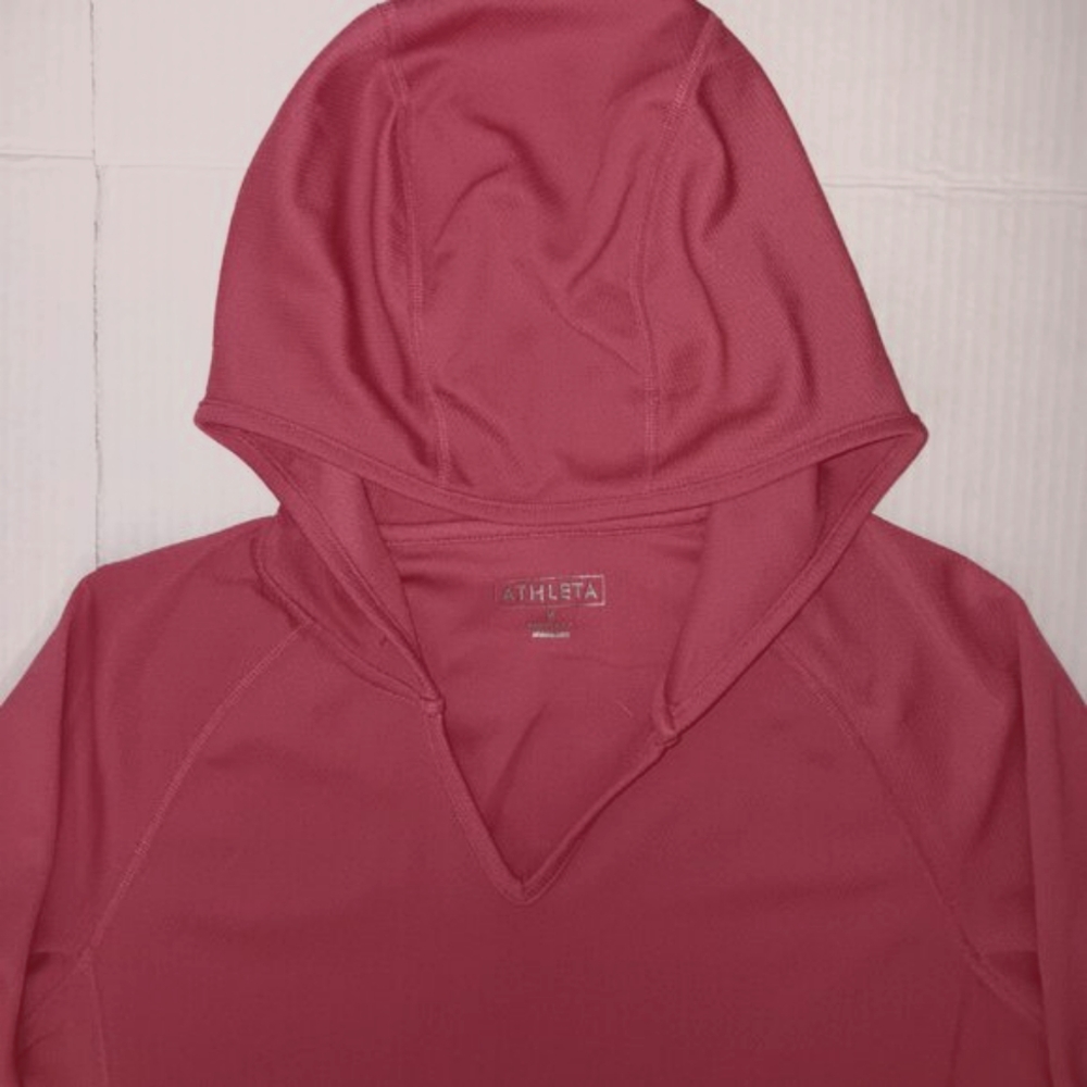 ATHLETA V-NECK CROPPED HOODIE TOP - Picture 7 of 13
